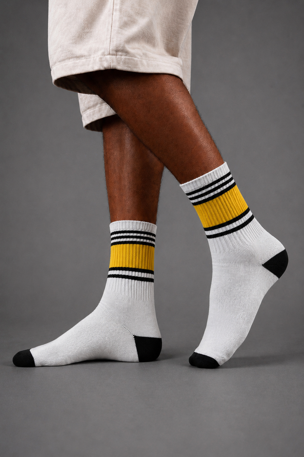 Retro Stripe Yellow Socks