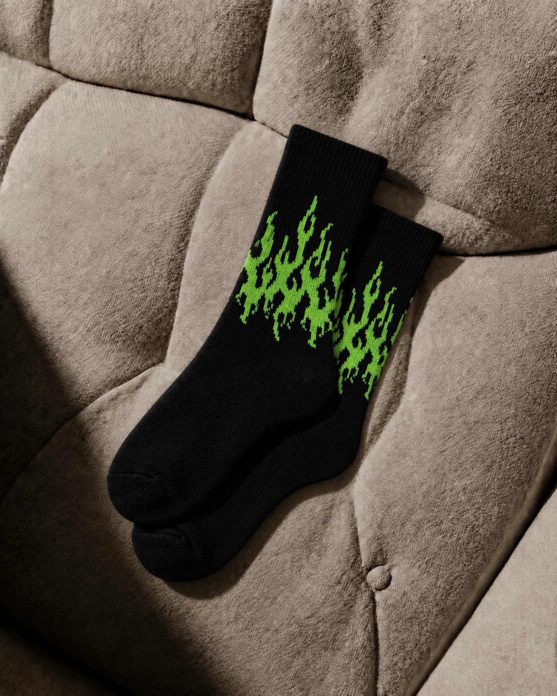 Black Green Fire edition socks