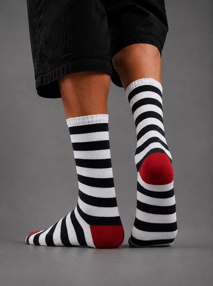 Classic Black & White Stripe Socks