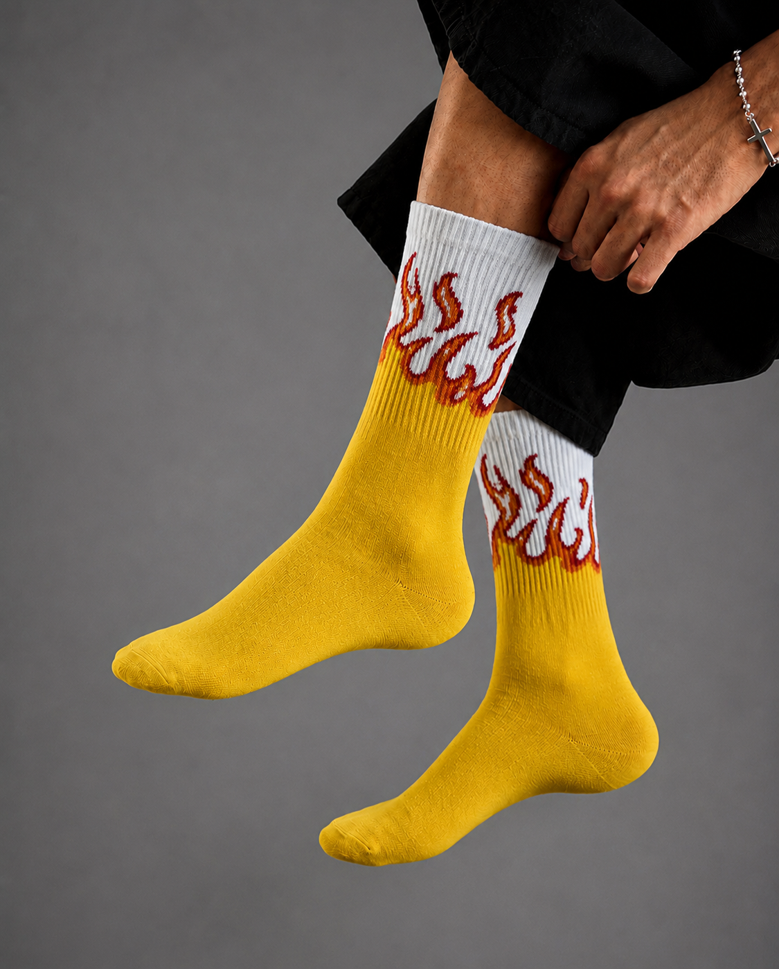 Flame Rush Yellow Socks