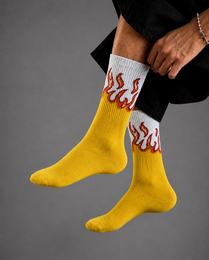 Flame Rush Yellow Socks