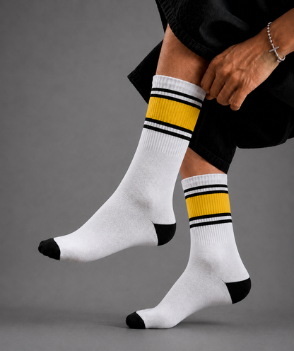 Retro Stripe Yellow Socks