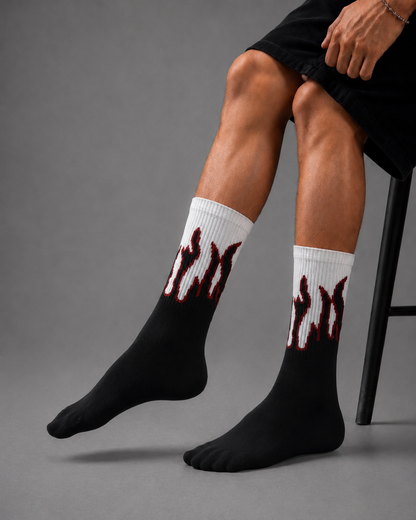 Flame Edge Black Socks
