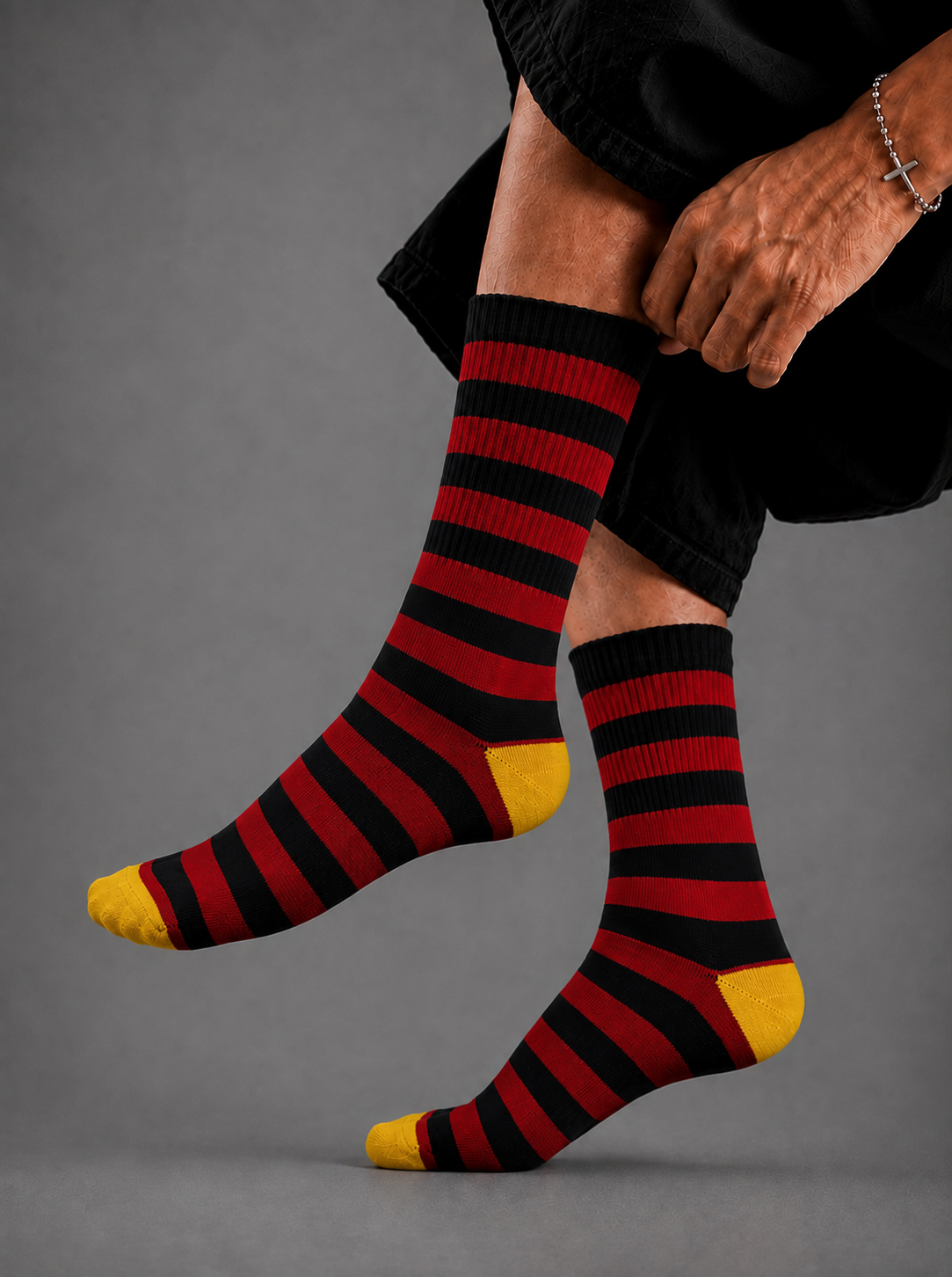 Red & Black Stripe Socks