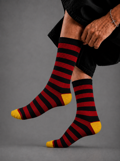Red & Black Stripe Socks