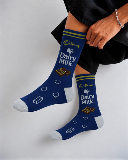 Chocolate Print New crew socks