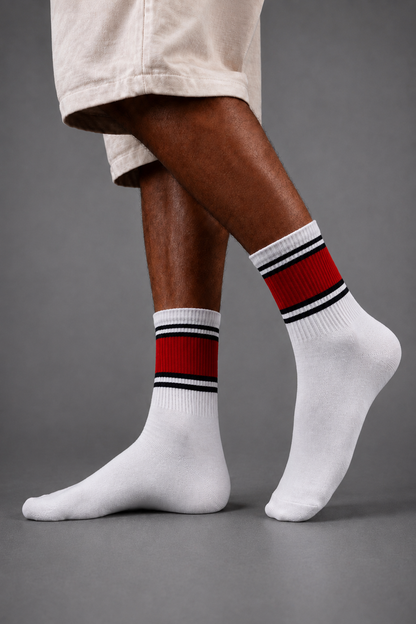 Retro Red Stripe Socks
