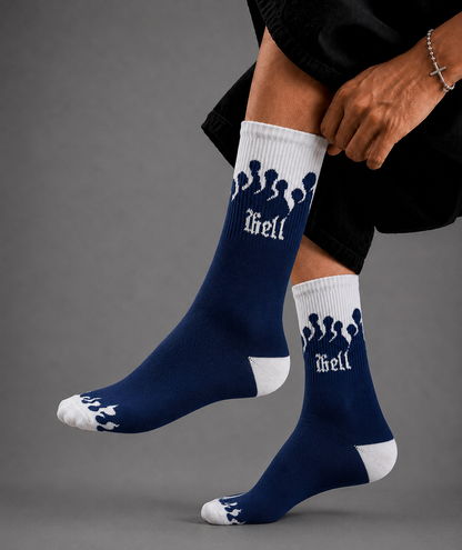 Navy Flame Graphic Socks
