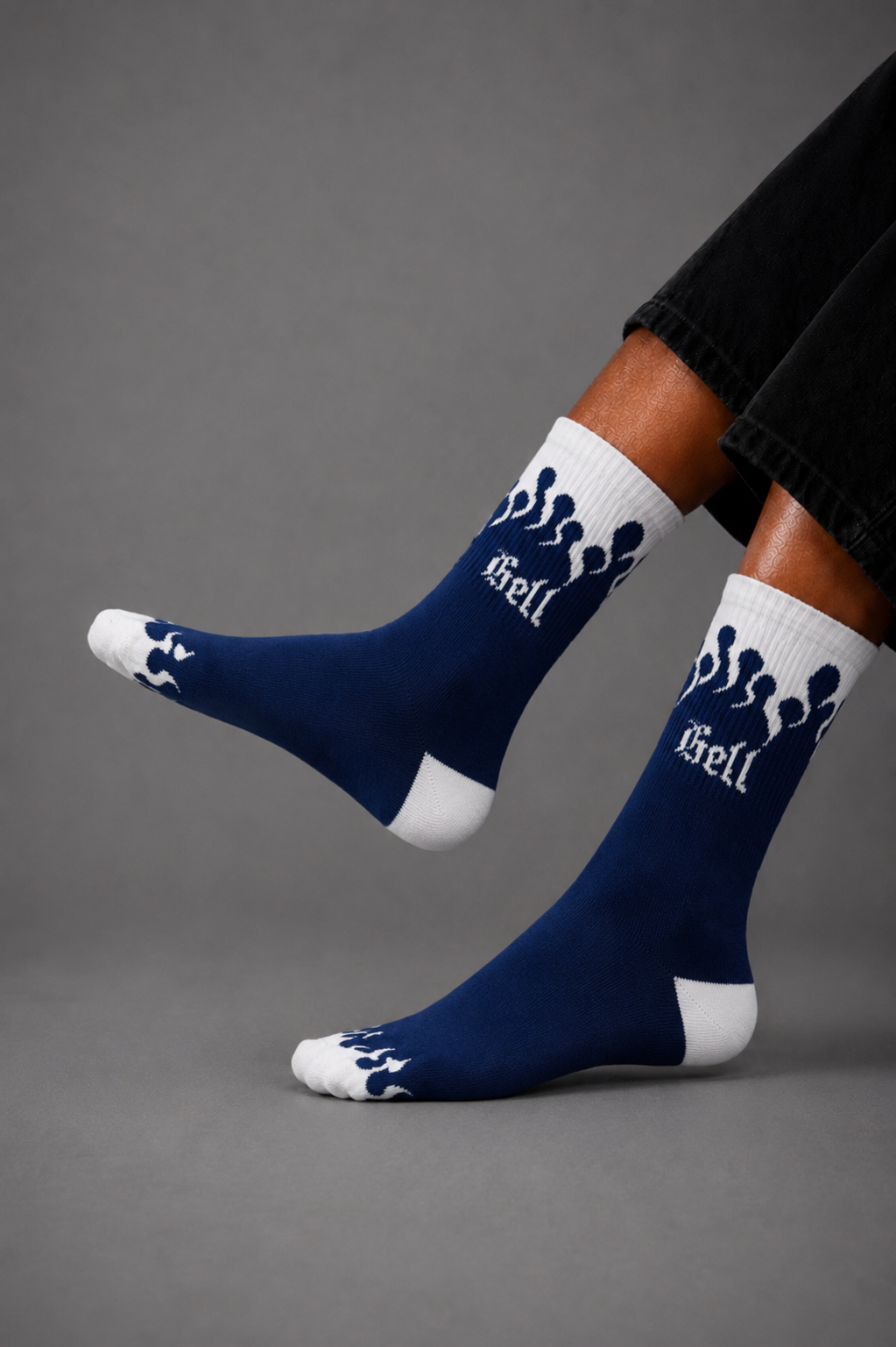 Navy Flame Graphic Socks