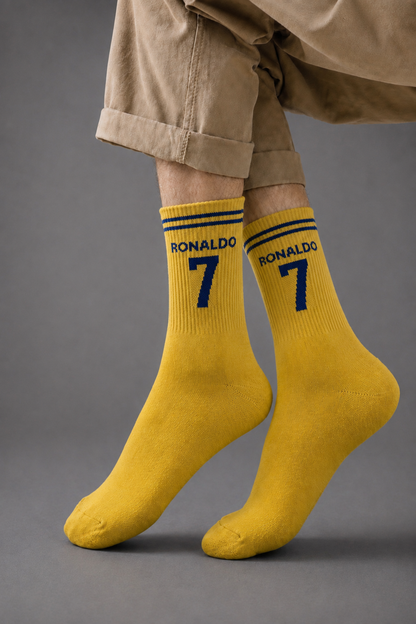 No 7 yellow Trendy Socks