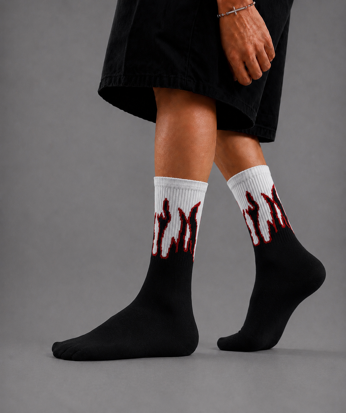 Flame Edge Black Socks