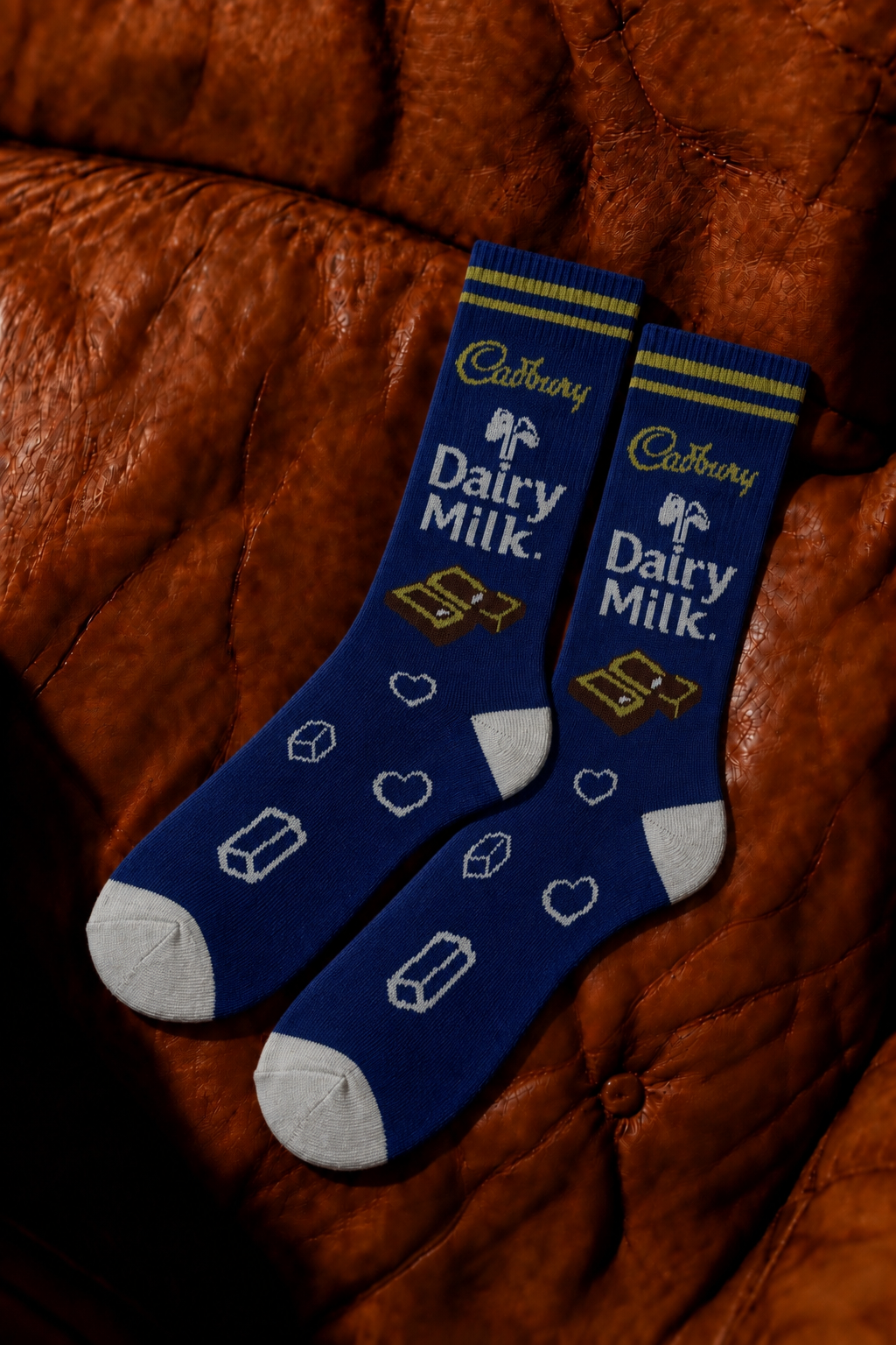 Chocolate Print New crew socks