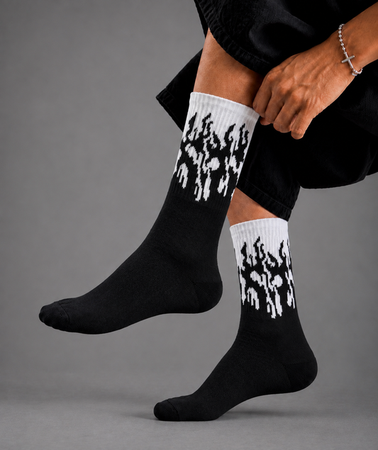 Black & White Fire Edition Socks