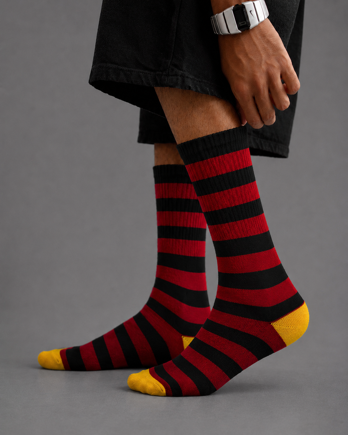 Red & Black Stripe Socks