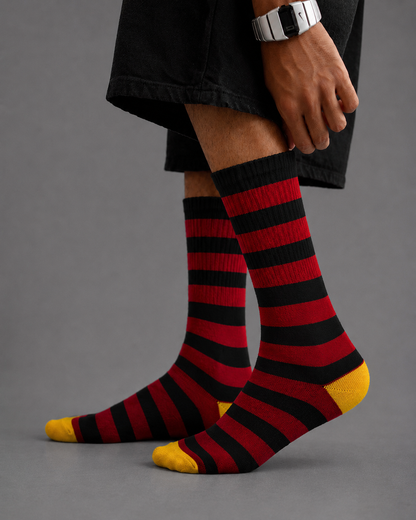 Red & Black Stripe Socks