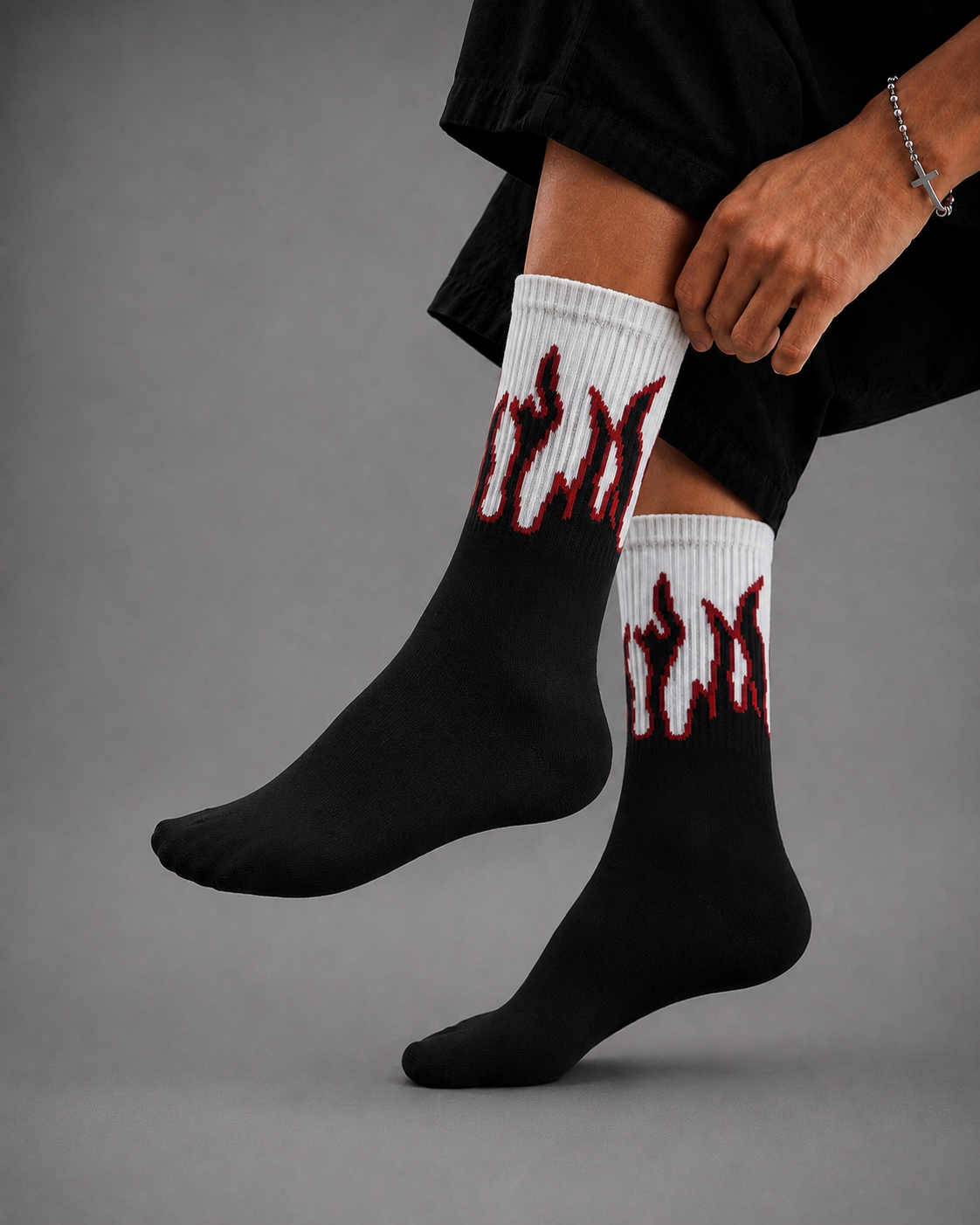 Flame Edge Black Socks