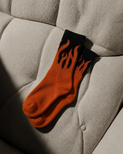 Premium Flame Pattern Crew Socks