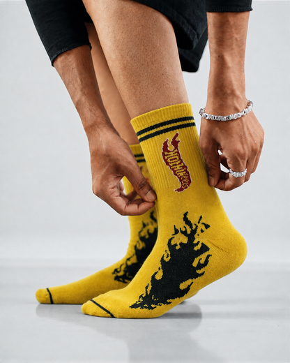 Hot Wheels Flame Crew Socks – Yellow
