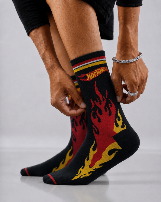 Black Flame Racing Crew Socks