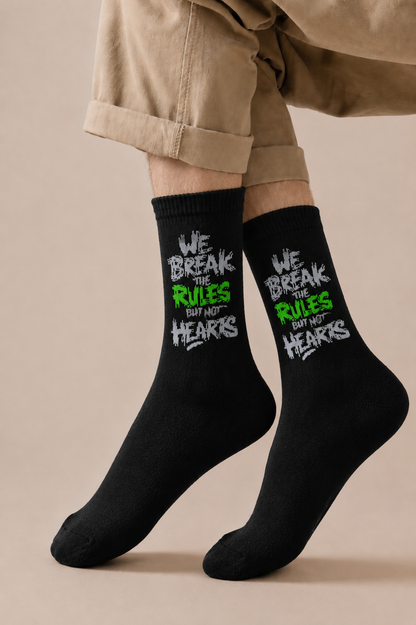 Premium Black Graphic Crew Socks