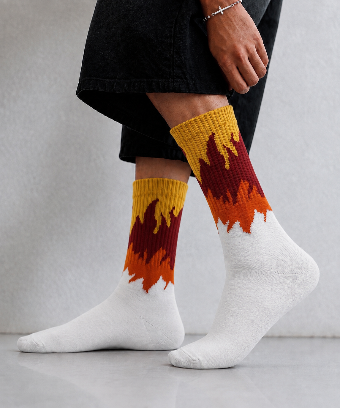 Sunset Blaze Crew Socks | Premium Cotton