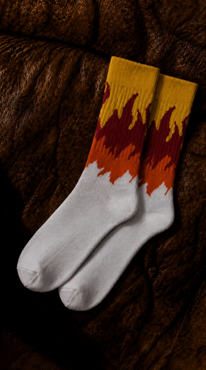 Sunset Blaze Crew Socks | Premium Cotton