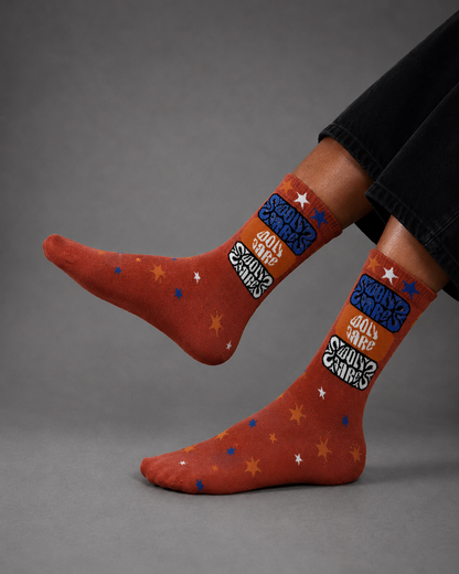 Vintage Graphic Crew Socks | Soft Cotton