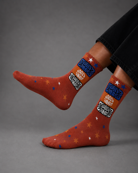 Vintage Graphic Crew Socks | Soft Cotton