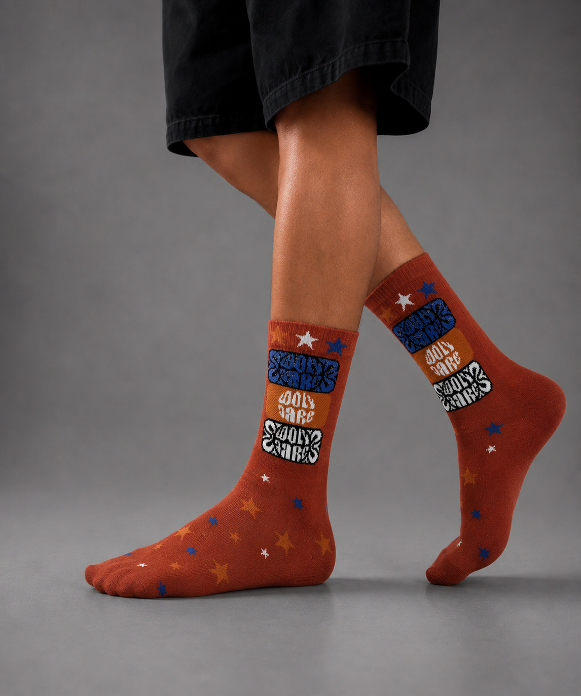 Vintage Graphic Crew Socks | Soft Cotton
