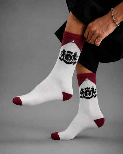 Crown Graphic Socks - white