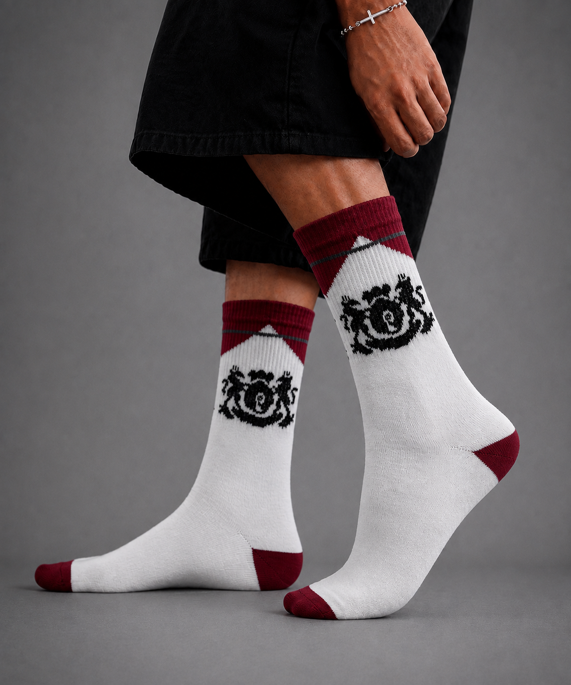 Crown Graphic Socks - white