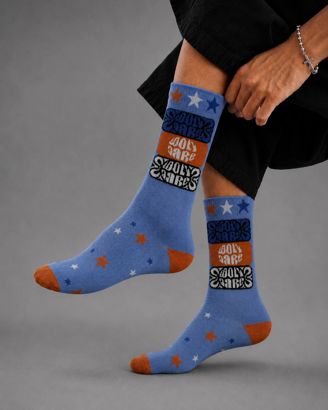 Blue Star Graphic Socks