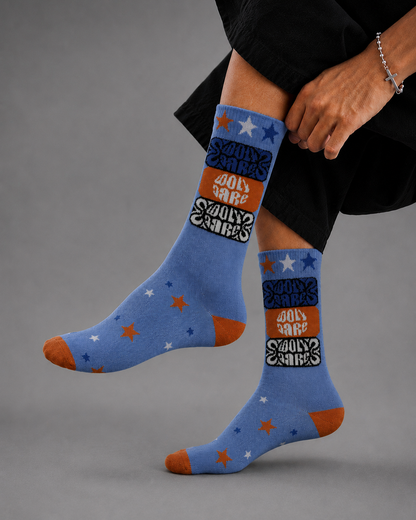 Blue Star Graphic Socks
