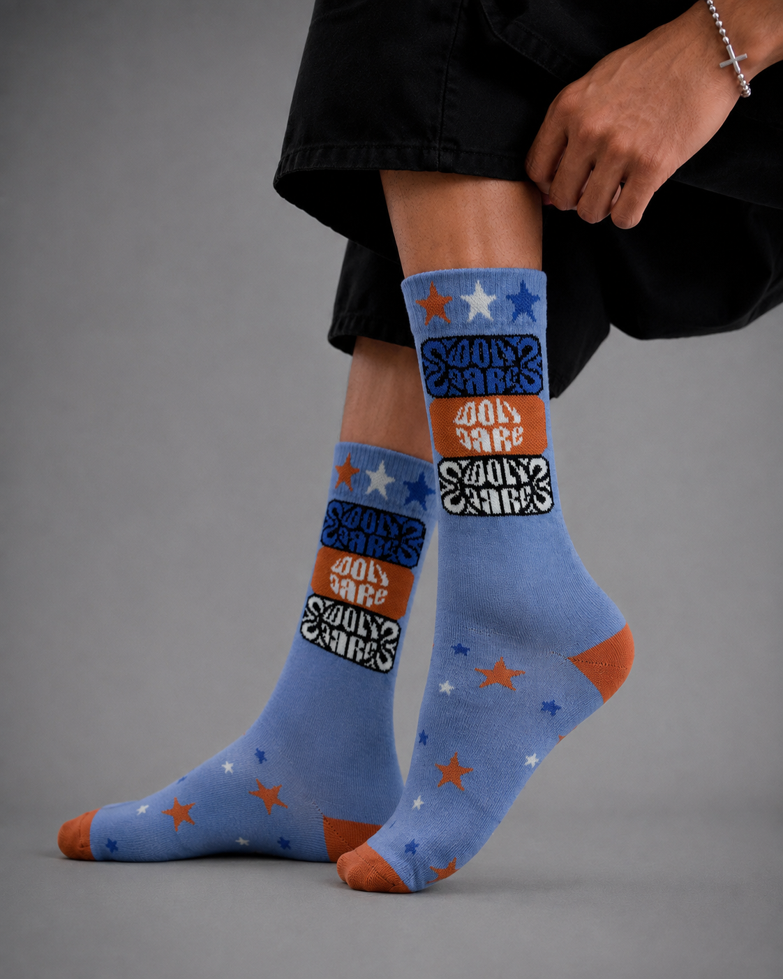 Blue Star Graphic Socks