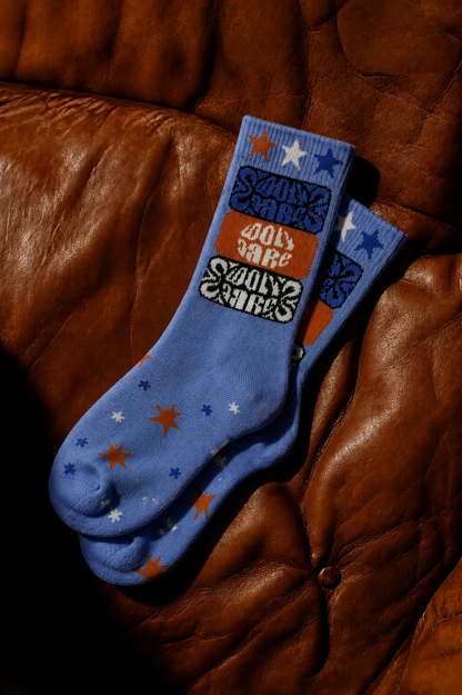 Blue Star Graphic Socks
