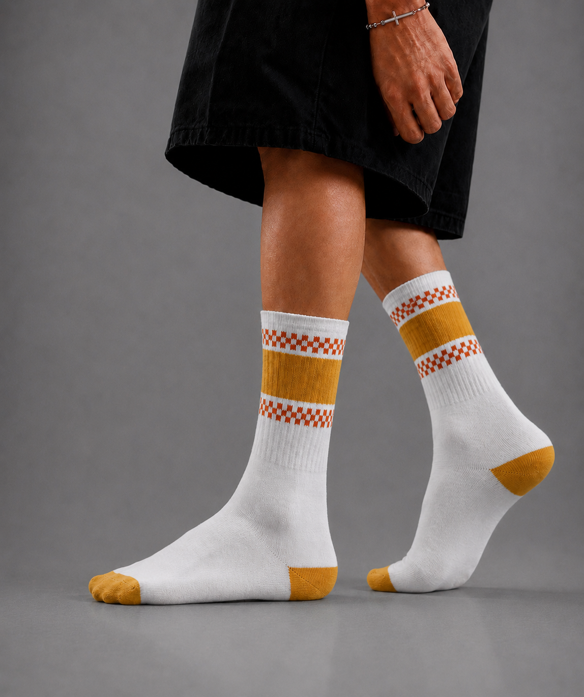 Vans orange Checkerboard Socks - white