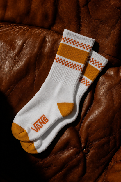 Vans orange Checkerboard Socks - white