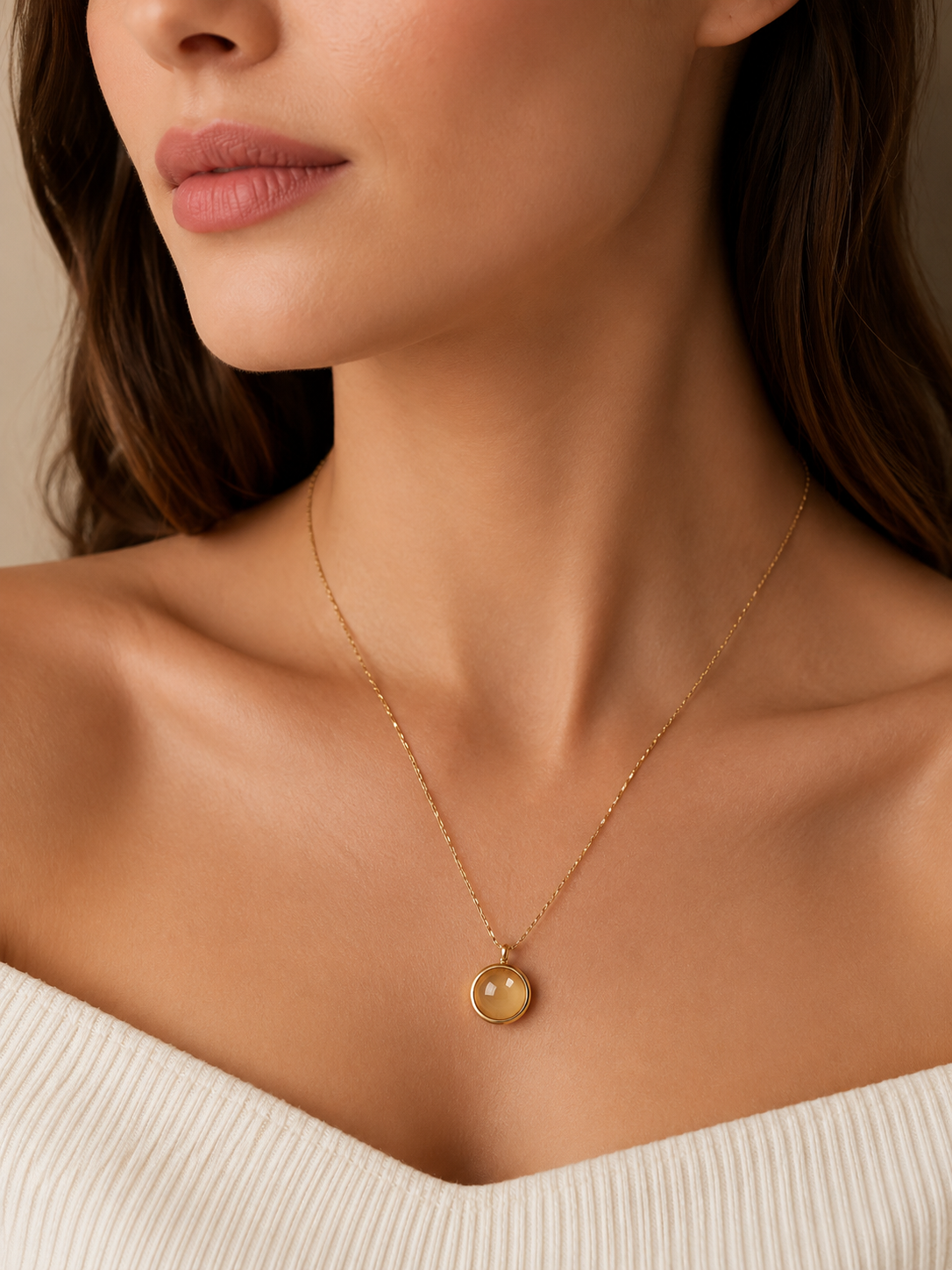 Golden Aura Pendant Necklace
